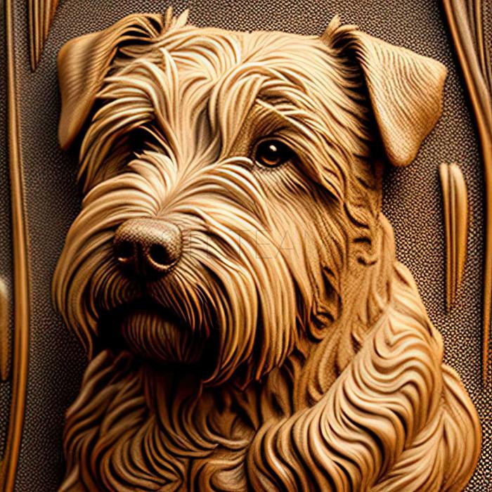 3D model Irish soft haired Wheat Terrier dog (STL)